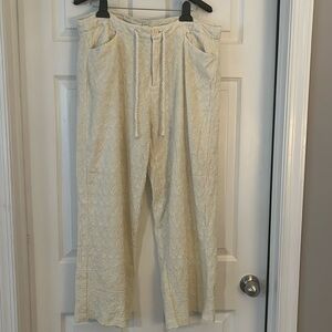 SUNDANCE IVORY EMBROIDERED PANTS 16